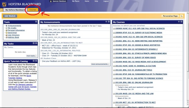 How to Navigate the Hofstra Blackboard